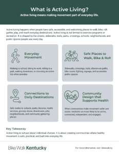 Bike Walk Kentucky - What is Active Living Flyer