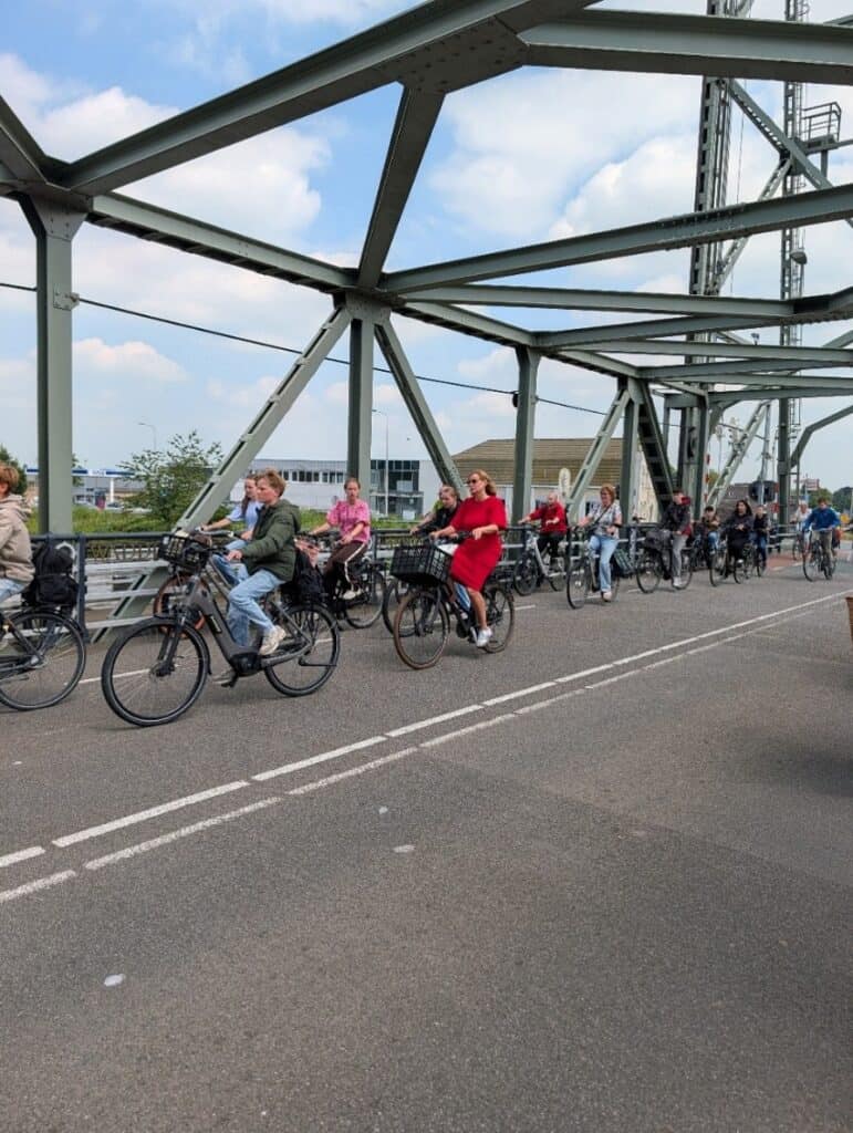 bicyclists in the netherlands heading home after work and school